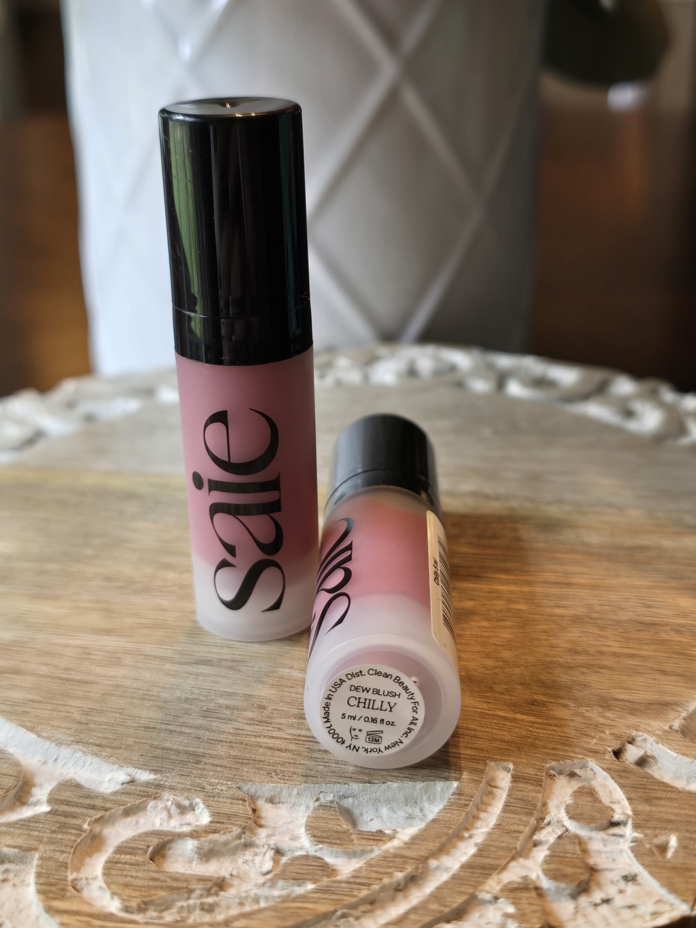 Saie Liquid Dew Blush — Chilly Rose